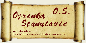 Ozrenka Stanulović vizit kartica